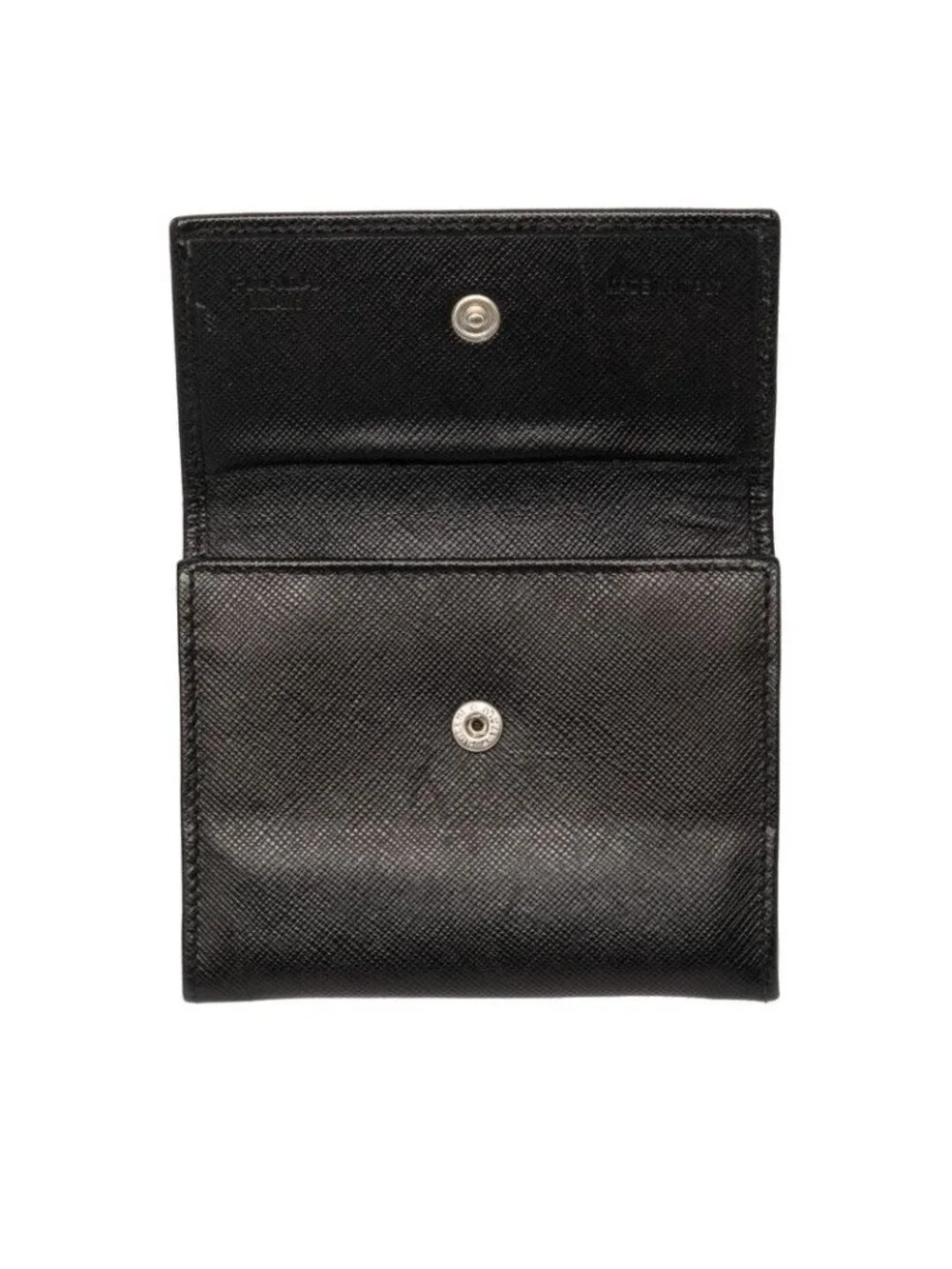 Prada Card Case Coin Purse Black Saffiano Leather